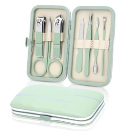 7-Piece Stainless Steel Manicure and Pedicure Set - Green
