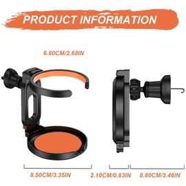 Pack of 2 Car Cup Holder, Car Cup Holder, Foldable Bottle Holder, Car Accessories, Universal Car Cup Holder, Ventilation for Coffee Cups, Cups, Drinks (Orange)