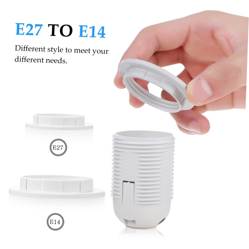 CAXUSD 15pcs Lampshade Reducer Ring Set E14 Lamp Shade Holder