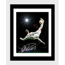 Framed Cristiano Ronaldo #7 Autograph Promo Print (Black, 16x20)