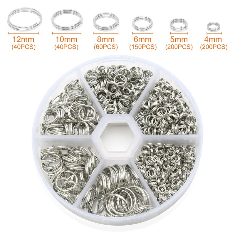 690 Pieces Mini Key Ring, 4 5 6 8 10