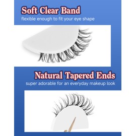 ENFOO Lashes Natural Everyday Wispy Lashes Natural Look Flared Eyelashes False Eye Lashes Soft Fluffy Lashes False Eyelashes 7 Pairs SF-01