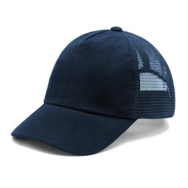 WATAME Summer Toddler Baseball Cap Adjustable Kids Trucker Hat Mesh Baseball Caps for Baby Boys Girls Sun Hat (CA/US, Age, 0 Months, 12 Months, Navy)