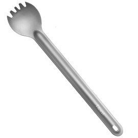 Tibest Titanium Long Handle Spork, 8.7" Camping Spork, Backpacking Spork, Long Titanium Spork Ultra Lightweight Camping Utensil for Backpacking, Camping, Hiking, Travel
