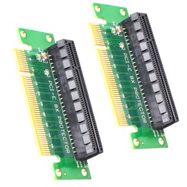 PCI-E 8X Protector Riser Card 90 Degree Male to Female Adapter (Pack of 2)