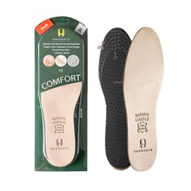 HANDARTE Leather Anti Odor Insoles | Cuttable Odor Eaters Insoles Women | Shoe Deodorizer Thin Insert - Odor Eliminator for Shoes - 100% Natural Goatskin & Anti Sweat - Suitable for No-Socks (Small)
