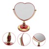 PACKOVE 1Pc Heart Shaped Makeup Mirror Chic Double Sided Desktop