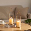 Walasis Gold Candle Sconces Set of 2, with Hurricane Glass