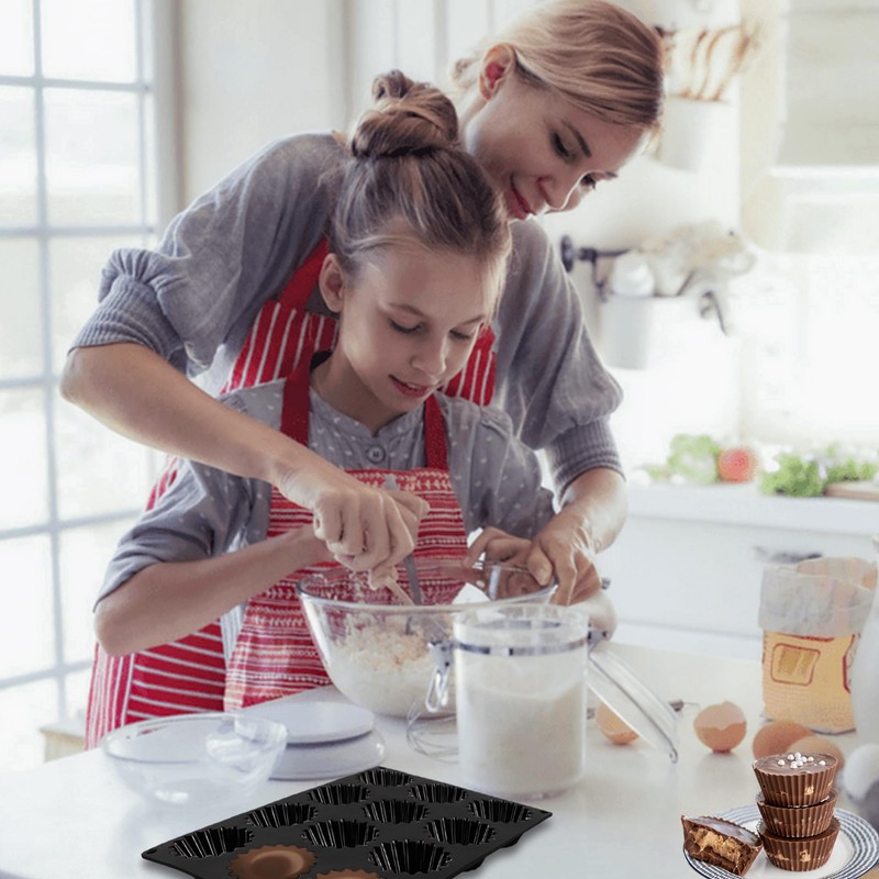 Peanut Butter Cup Molds 12-Cup Butter Bites Mold 2pcs Silicone