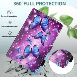 KEROM Universal 10.1 Inch Tablet Case, Universal 10 Inch Tablet Case, PU Leather Protective Case Universal Case for All 9.5 Inch to 10.5 Inch Android/iOS/Windows Tablets, Cat Tiger