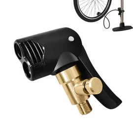 Dual Head Bike Track Pump Tyre Air Pump Valve,Adapter Bicycle Pump Connector Head with Bleeder Valve, Multi-Use Connector Head Pump Adapter for Bicycle Bike Replacement Accessories (Type B)