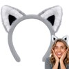 Grey Wolf Ears Headband Grey Cat Ears Headband Gray Fox