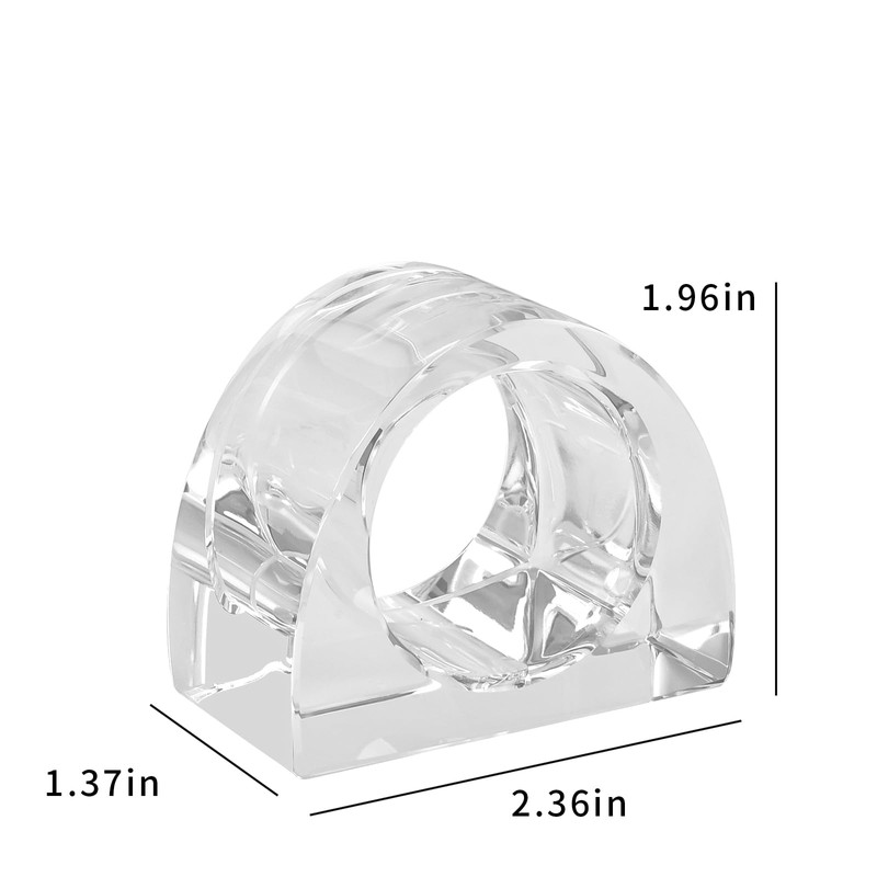 Marvala Crystal Napkin Rings, Elegant Dining Table Holders for Formal