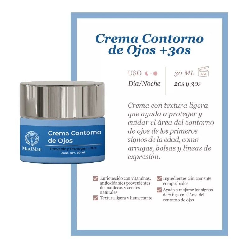 Matimati Crema Contorno Ojos +30años Ácido Hialurónico Matimati 20ml