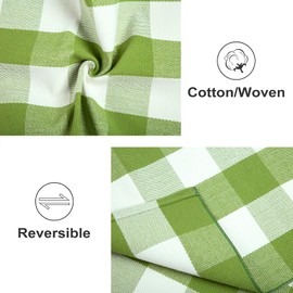 Green and White Front Porch Rug 2'X4.3'Buffalo Plaid Checked Outdoor Rug Cotton Woven Washable Layering Door Mat for Welcome Mat Entryway Bedroom Living Room
