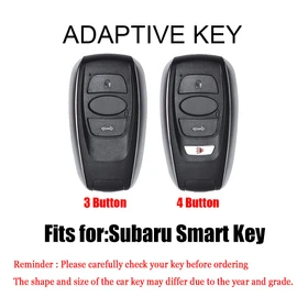 HIBEYO Key Fob Cover Key for Subaru Outback Ascent Forester Crosstrek Legacy with Leather Keychains Accessorie Key Shell 2022, 3 Button Brown, 3 Button