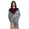 JENNIE LIU Womens 100% Cashmere Shawl Wraps(One Size, GreyRedPurple)