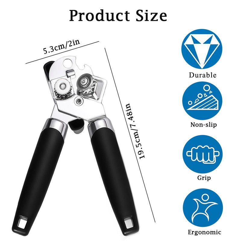 Luoqun88 Can Opener, 3 in 1 Stainless Steel Tin Openers,