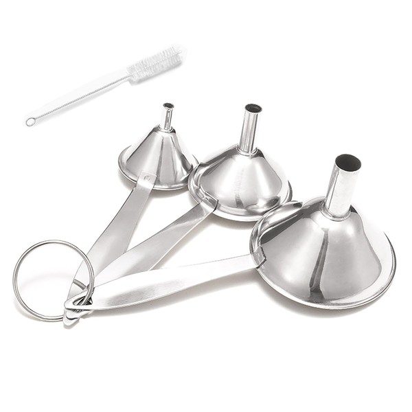 Stainless Steel Funnel, 3 Pcs 3 Different Size Funnels with