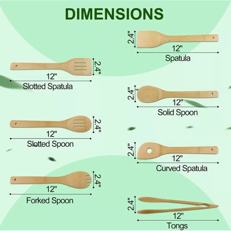 SHXWELL Spurtle Kitchen Tools Set Spatula Cooking Utensils 7 Piece