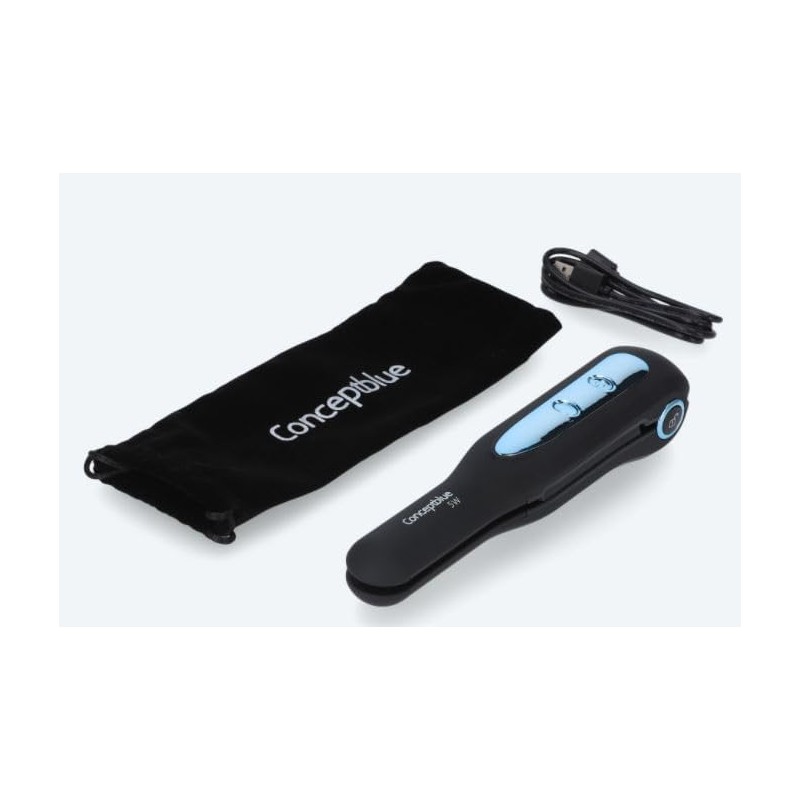 Conceptblue Kabelloses Mini Glätteisen, 50W, 3 Temperaturstufen, 20 cm, mit