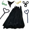 Cldamecy 100 pcs Black Pipe Cleaners with 20 pcs Googly