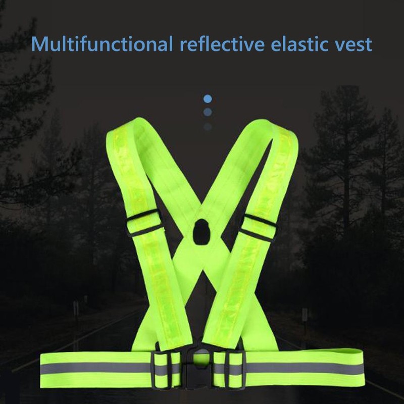 LED Reflective Safety Vest Adjustable USB Rechargeable Vest Warning Vest