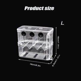 Transparent Acrylic Fish Breeder Box - Double Layer Aquarium Tank Isolation Box, Divider Hatching Boxes for Fish Breeding (L)