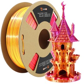 LOVOON 3D Printer Filament Tricolors, Color Change by Angle PLA Filament 1.75mm, Silk PLA Filament, Gold Red Purple Tree Colors, Most 3D Printer and 3D Pen Compatible, 1KG(2.2lbs)/Spool