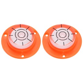 sourcing map 2pcs High Precision Horizontal Bubble Level 49x16.5mm Round Bull's-Eye Level Measuring Layout Tools for RV TV Picture Frame Hanging Tool Leveler, Orange White