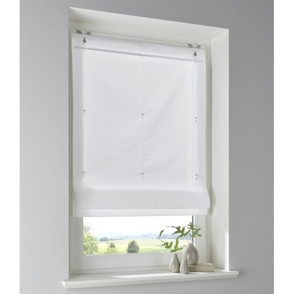 Stig Roman Blind Made of 100% Cotton in Plain White,