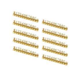 Mollytek 10 Sets Price Display Cubes Blocks Numbers Glod Metal Price Tag for Jewelry Price Display Counter Stand Adjustable Assembly Mini Dollar Price Display Signs for Retail Shop (Golden)