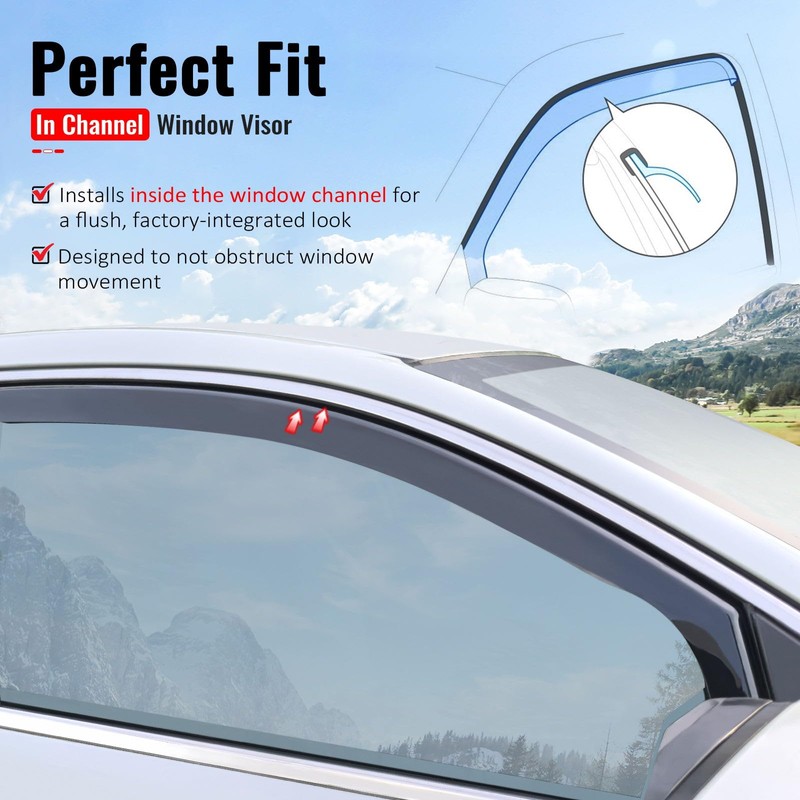 IKON MOTORSPORTS in Channel Window Visors Compatible with 2014-2019 Toyota