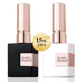Double Rhythm 2 Pcs 15ml UV Gel Polish Set Pure White And Black Color Gel Nail Polish Kit Nail Art Salon DIY (A1015+A1093)
