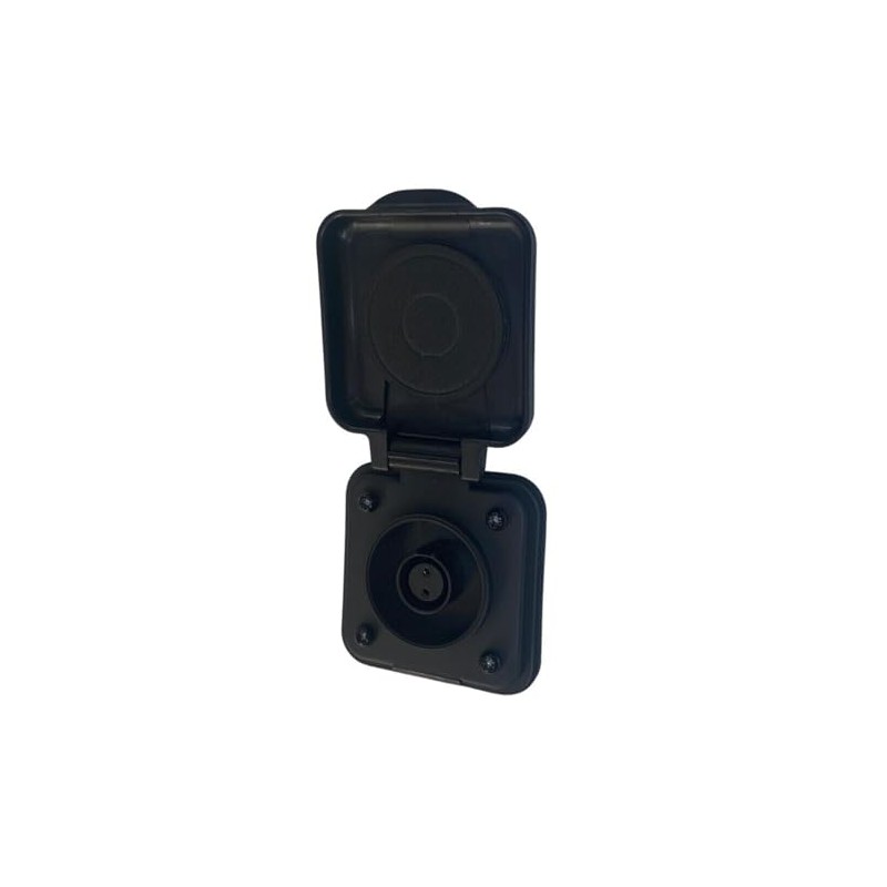 TECHVALET RV 10 Amp Solar Port Inlet Black Marine Grade