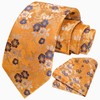 HISDERN Men's Tie Floral Tie and Pocket Square Classic Men's