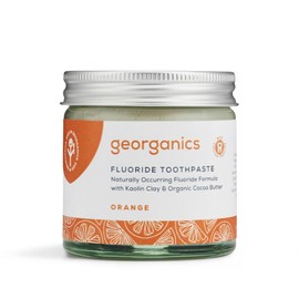 Georganics Natural Fluoride Toothpaste - Activated Charcoal Toothpaste - Naturally Occurring Fluoride Formula - Non-Foaming - Vegan, Cruelty-Free, PETA & Organic COSMOS Certified - Orange - 60ml