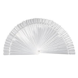 Generic 50 Pcs/Pack False Nail Art Board Tips Stick Polish Foldable Display Practice Fan Clear 10 Packs