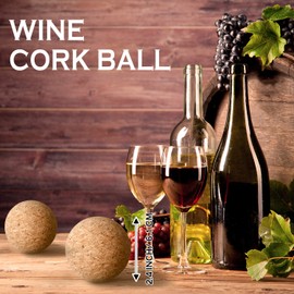 Shappy 2 Pieces Cork Ball Wooden Cork Ball Stopper for Wine Glass Decanter Stopper Replacement Wine Carafe Decanter Bottle Replacement for Christmas Holiday Party Supply (2.4 Inch/ 6.1 cm)