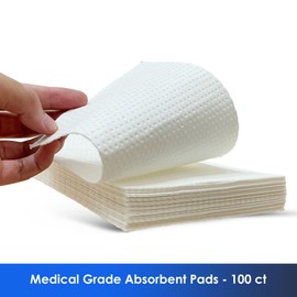 HygiCare 100 Count Super Absorbent Commode Pads for Bedside Commode Chairs, Bed Pans, and Portable Toilets, Fits Commode Liners and Bedpan Liners, for Adults, Seniors, Medical Care, and Camping