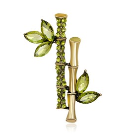 FAIRYGATE Brooches for Women UK Vintage Large Brooch Pins Elegant Retro Green Plant Bamboo Pin Retro Fashions Brooches Rhinestone Luxury for Women Collar Clothing Accessories Jewelry Gifts B2436