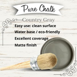 Chalk Pure Paint - for Furniture, Crafts, Home Decor - All-in-One – DIY – Eco-Friendly (Vintage [Country Gray]), (33.81 oz)…