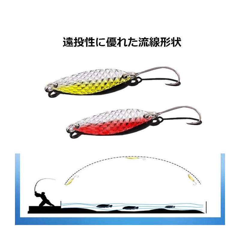KAIRI Micro Spoons 1.2g 2g 2.5g 12pcs Set Barbares Hook