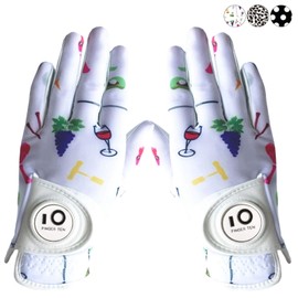 Golf Gloves Women Pair with Ball Markers Soft Leather Pair Both Hand, All Weather Grip Non Slip Breathable Glove for Ladies Girls Size S M L XL (White, Medium)