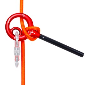 AOKWIT 9 Rescue Figure, Upgrade 8 Descender Climbing Gear Downhill Equipment Easy Operation Rigging Plate Aluminum Alloy Rigging Plate for Rock Climbing Belaying and Rappeling Device (Red)