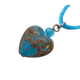 Murano Glass Heart Pendant, Murano Glass Jewellery, Blown Glass Heart Pendant, Handmade Glass Heart, Glass Pendant, Certificate of Authenticity - 2cm x 2cm