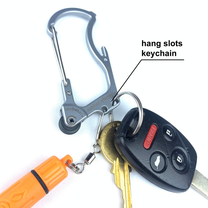 outdoor element 61102 Firebiner, Multi-tool Carabiner, Silver Thorn