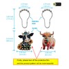 Cute Highland Cow Shower Curtain Hooks - Metal Silver Shower