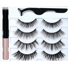 Blandar Group Juego De Pestañas Magnéticas 3d Con Delineador 3 Pares