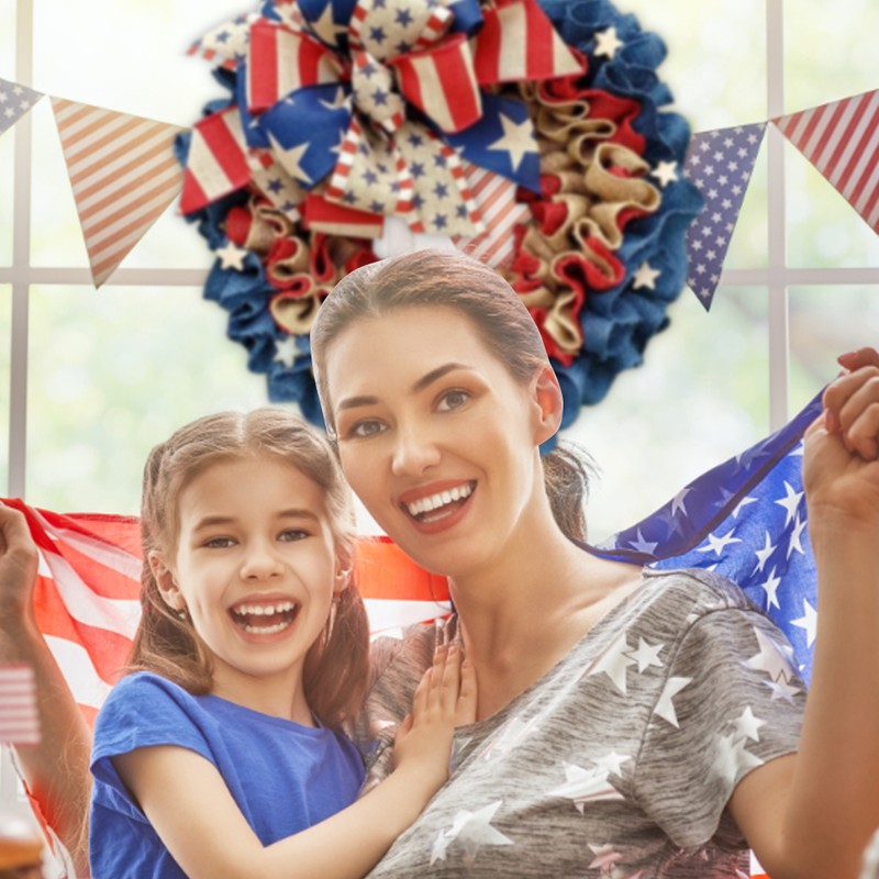 4th July Wreath Patriotic Wreath Independence Day Wreath for Front